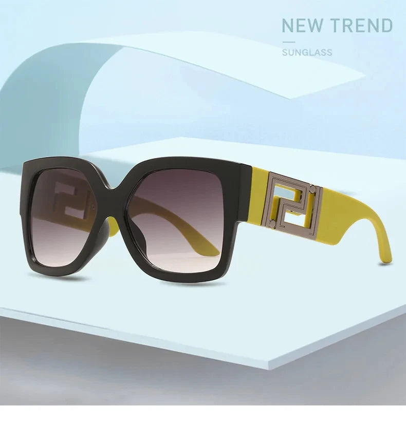 Sunglasses Men Women Vintage Oversize Trendy Square Gradient Shades Sun Glasses 2023 Luxury Brand Design Fashion UV400 Eyewear