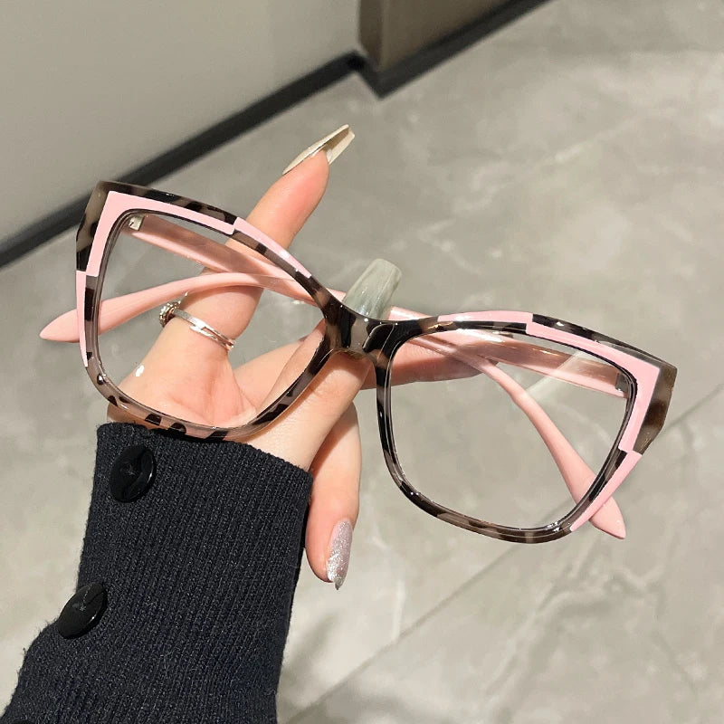 Women Spectacles Frames Anti Blue Light Computer Glasses Cat Eye Fashion Eye Protection Glass Clear Lens Brand Designer Ins - CRAVO ROSE