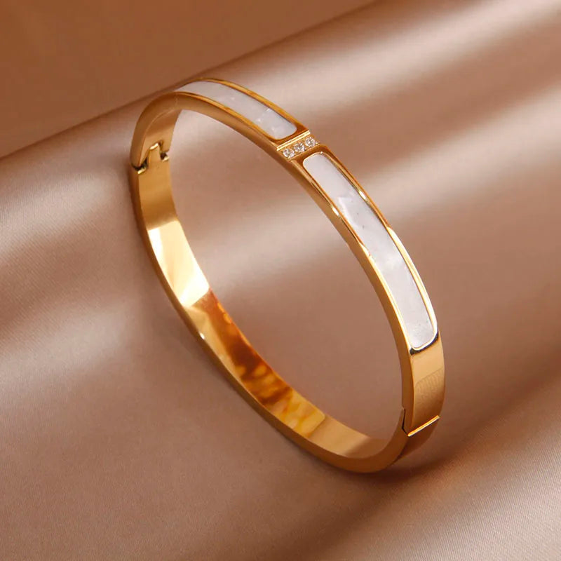 316L Stainless Steel Metal Classic Flower Bangles for Women Fashion Brand Jewelry Delicate Bowknot Bracelets Accessories