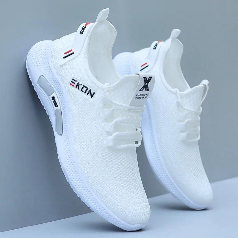 Spring White Casual Shoes Breathable Non-slip Walking Sneakers Men Shoes Outdoor 2023 Comfortable Fashion Lace Up Running Shoes - CRAVO ROSE