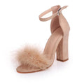 Fashion Ankle Strap Women Casual Sandals Open Toe Summer High Heel Shoes Buckle Ladies Office Work Shoes