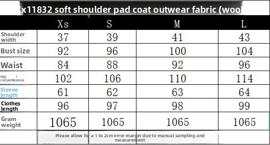 Winter New Women's Casual Long Sleeve Notch Collar Soft Shoulder Padded Coat Outerwear Polyester Fiber Straight Tube Type