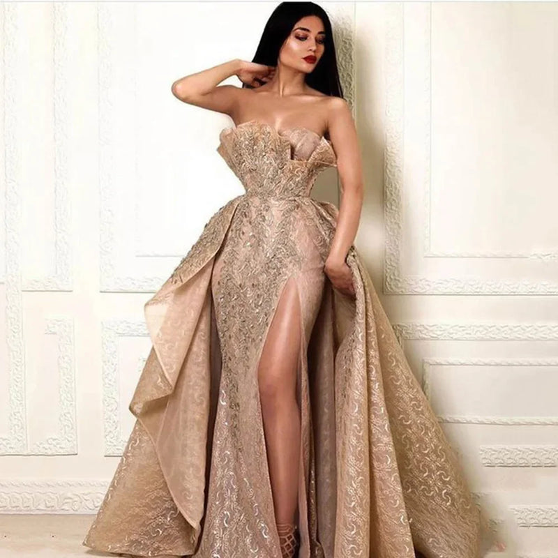 2024 New Women's Clothing Dress Wish Dunhuang Sexy Strapless Long Dress Elegant Evening European American Foreign Trade - CRAVO ROSE