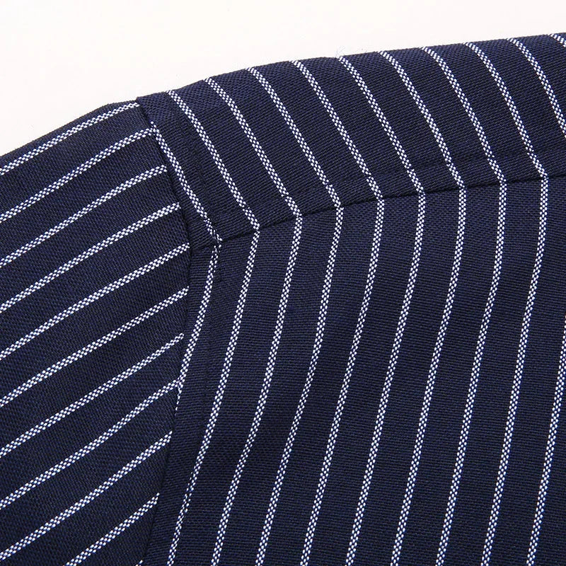 New Summer Men Striped Short Sleeve Shirt Men Dress Shirts Pure Color Business Work Button Up Shirt Big Social Korean Clothes