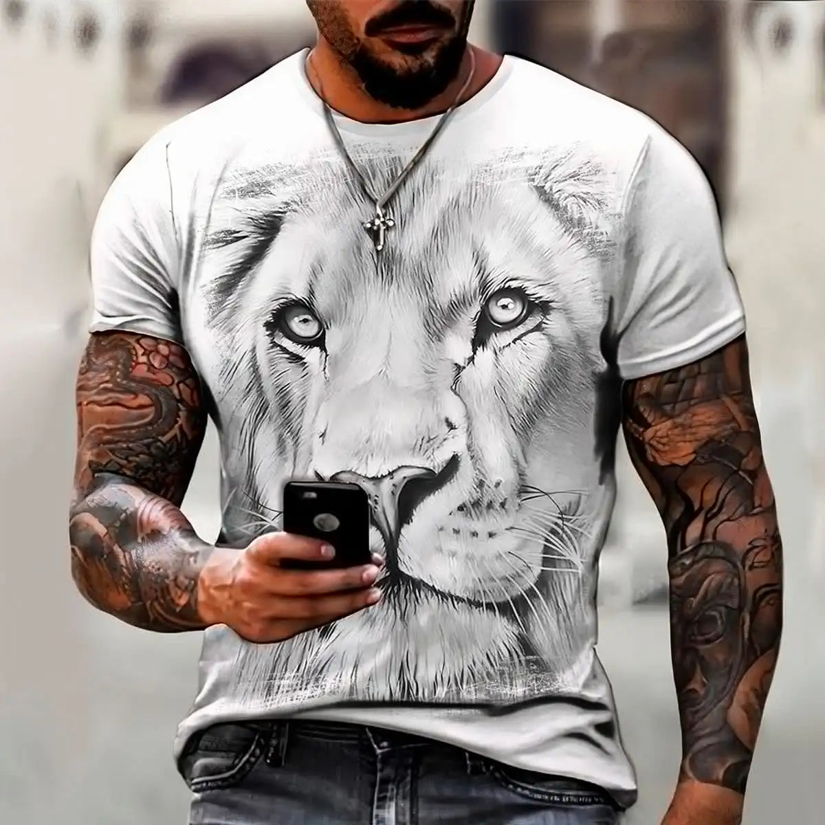 Cartoon Lion Men's T-Shirt