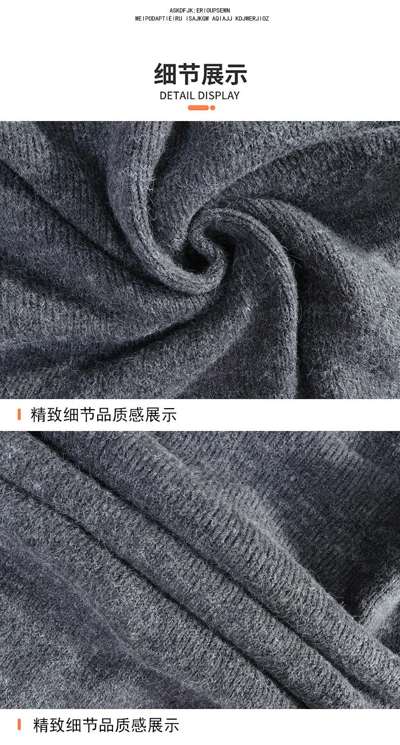 Men's Hooded Knit Cardigan Button Front Loose Fit Autumn Casual Fashion Warm Comfortable Lazy Style Sweater Outerwear