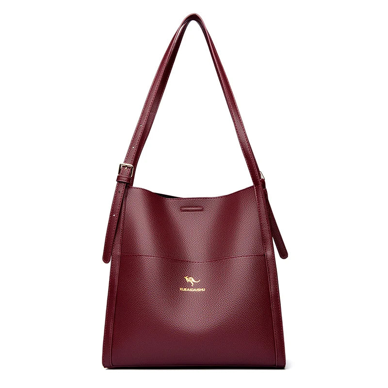 Bolsa de ombro feminina de couro de luxo, bolsa tiracolo fashion com axilas, bolsa carteiro para compras, bolsa grande de capacidade