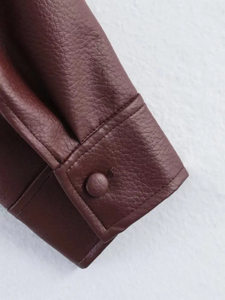 Fashionable High-Quality Zipper Three-Color Leather Jacket Women's Premium Style Small Fragrance Wind Summer Outerwear