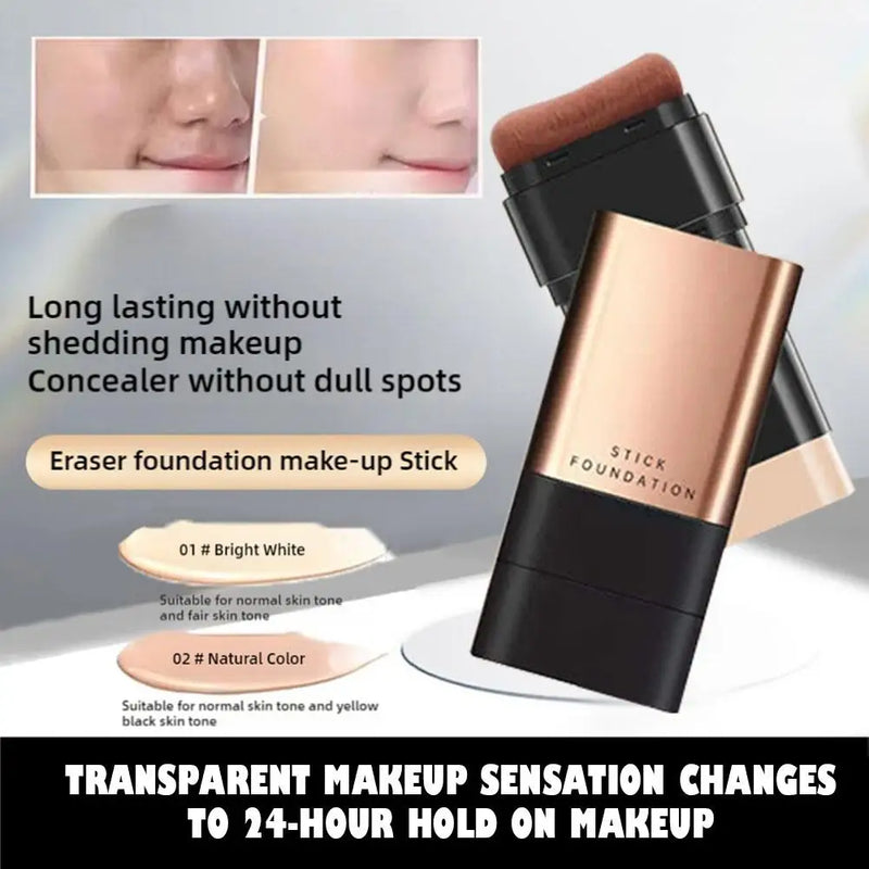 Base em bastão com cabeça de pincel, iluminador multifuncional, creme de contorno, corretivo de longa duração, bronzeador facial, bastão de contorno