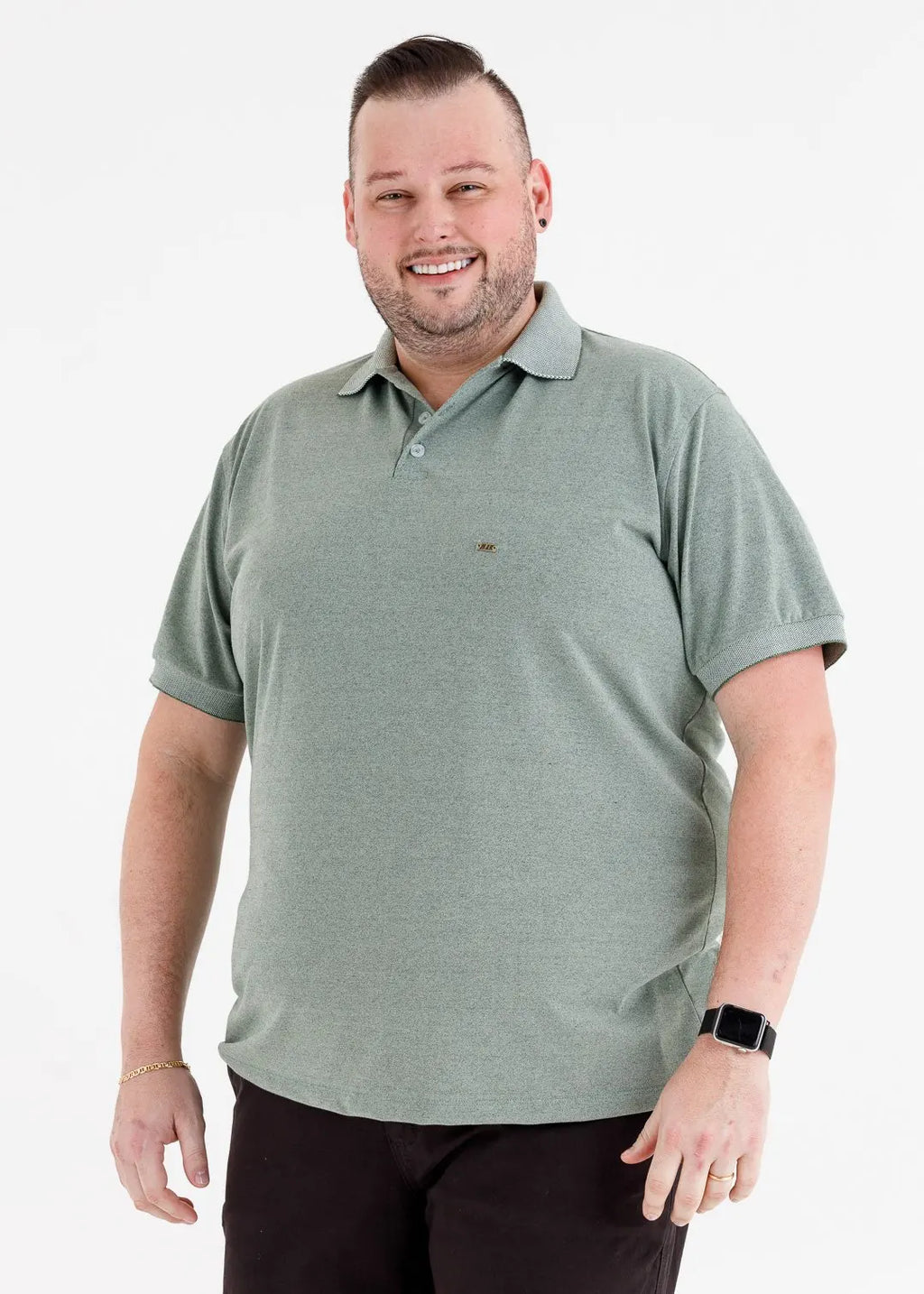 Plus Size Mixed Polo Shirt