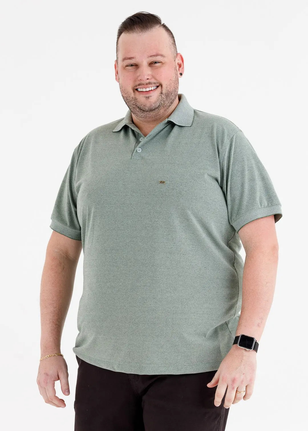 Plus Size Mixed Polo Shirt