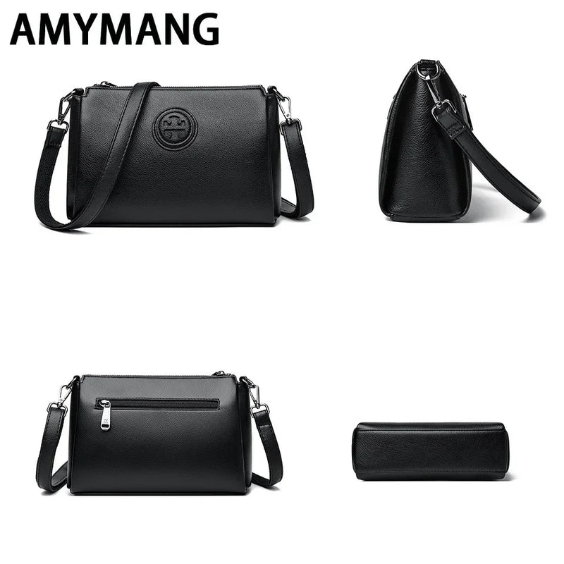 Versatile PU Crossbody Bag for Women Stylish High Quality Brand Design Zipper Solid Color Pattern Casual Daily Use Shoulder Bag