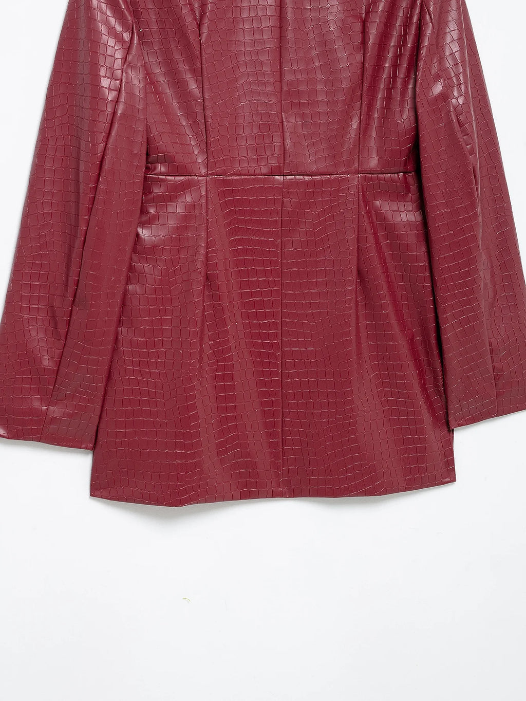 Vestido de festa feminino TRAFZA Sexy Couro Sólido Vermelho Manga Longa Mini Bainha Inverno Noite Clube Vestido