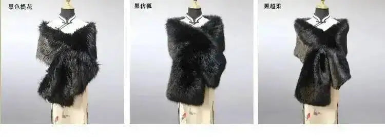 32 Colors 165*30cm Women Luxury Warm Faux Fox Fur Shawl Winter Ladies Plush Scarf Wraps Cloak Coat Wedding Long Cape Scarves