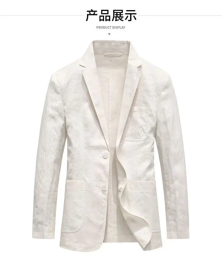 Linen Sun Protection Jacket Blazer - Men's Fashionable Business Casual Versatile and Comfortable Ice Sensation Breathable Blazer