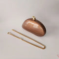 Irregular Dumpling Solid Brown Coffee Acrylic Box Clutches Beaded Handle Purse Bags Women Shoulder Evening Beach Party Handbag