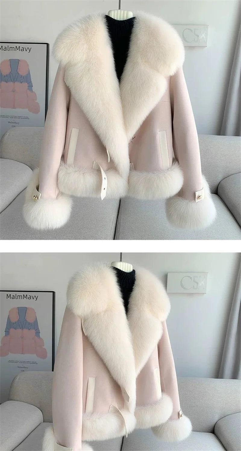 High End Fashion Faux Mink Fur Jacket 2025 New Winter Thicken Warm Elegant Fluffy Short Fur Coats High Quality Fox Fur Outwear