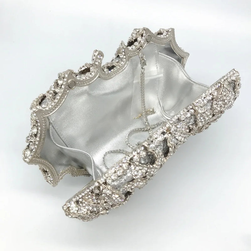 Crystal Wedding Bridal Evening Clutch Purse silvery/Gold Rhinestone Women's Dinner Party Purse Diamond Cocktail Handbags 2025
