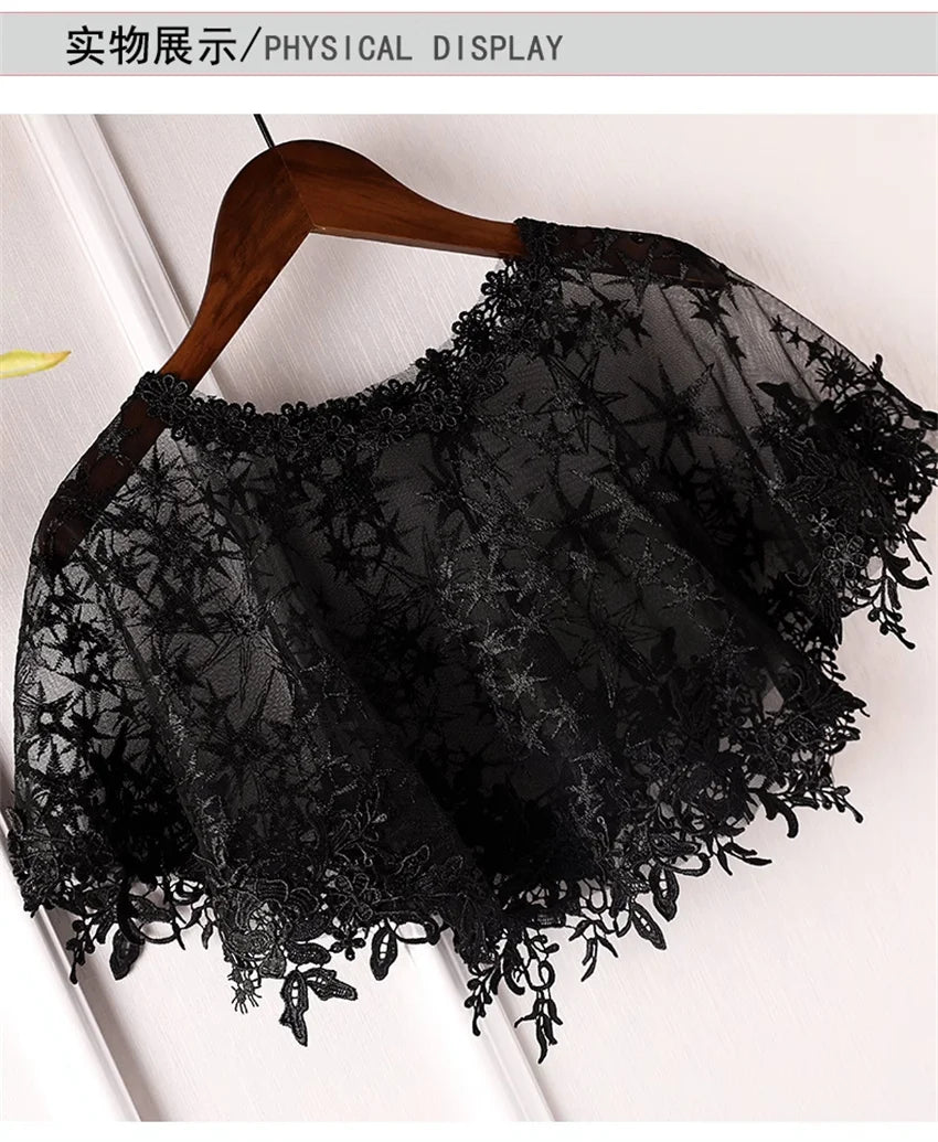 Bolero elegante feminino com renda, acessórios, capas xale elegantes para festa, casacos de proteção solar, pulôveres 2349