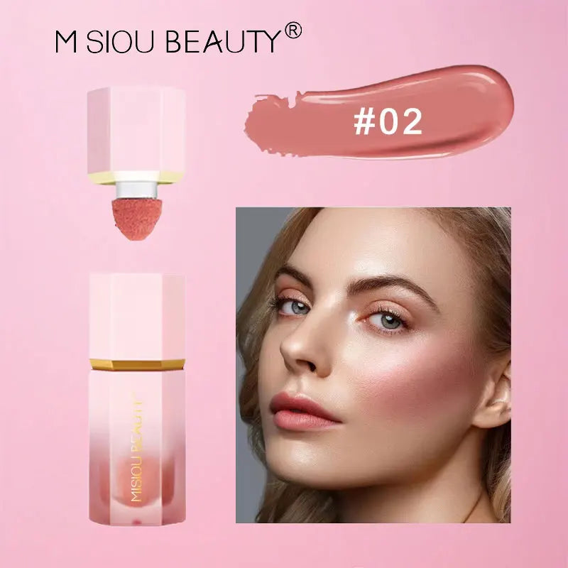 Blush líquido fosco em bastão, blush em creme de cor duradoura e fácil de usar para lábios e bochechas, corretivo à prova d'água e gloss labial.