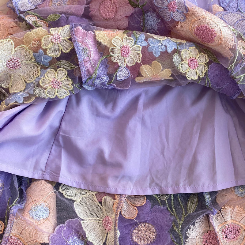 Summer High-end Embroidery Lace Prom Dress Women French Luxury 3D Flower Short Sleeve Long Dress Party Bodycon Holiday Vestido