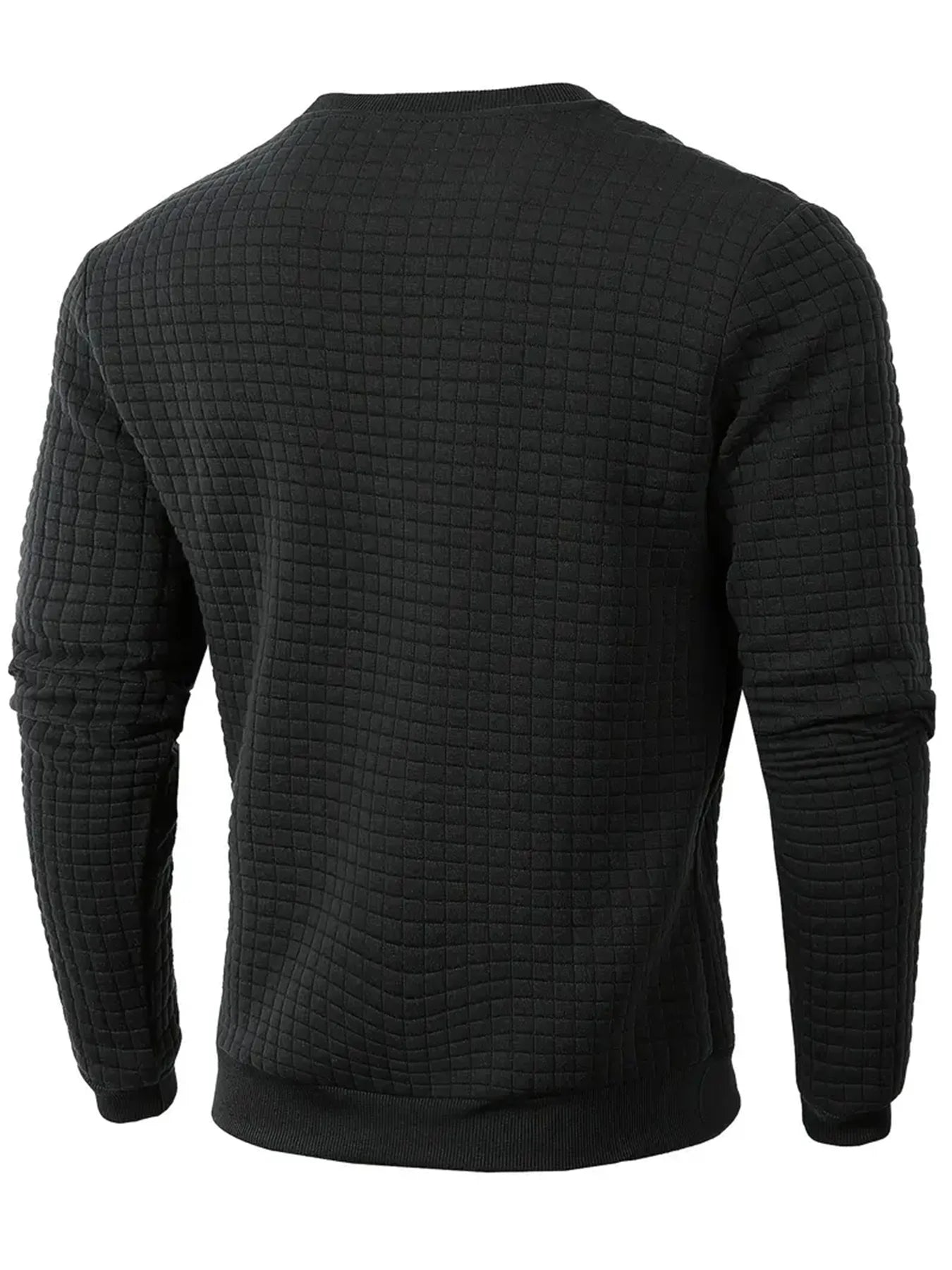 Autumn Men's Crew Neck Pullover Solid Color Casual Jacquard Check Sweatshirt Long Sleeve Warm Slim Sweaters Knitted Streetwear