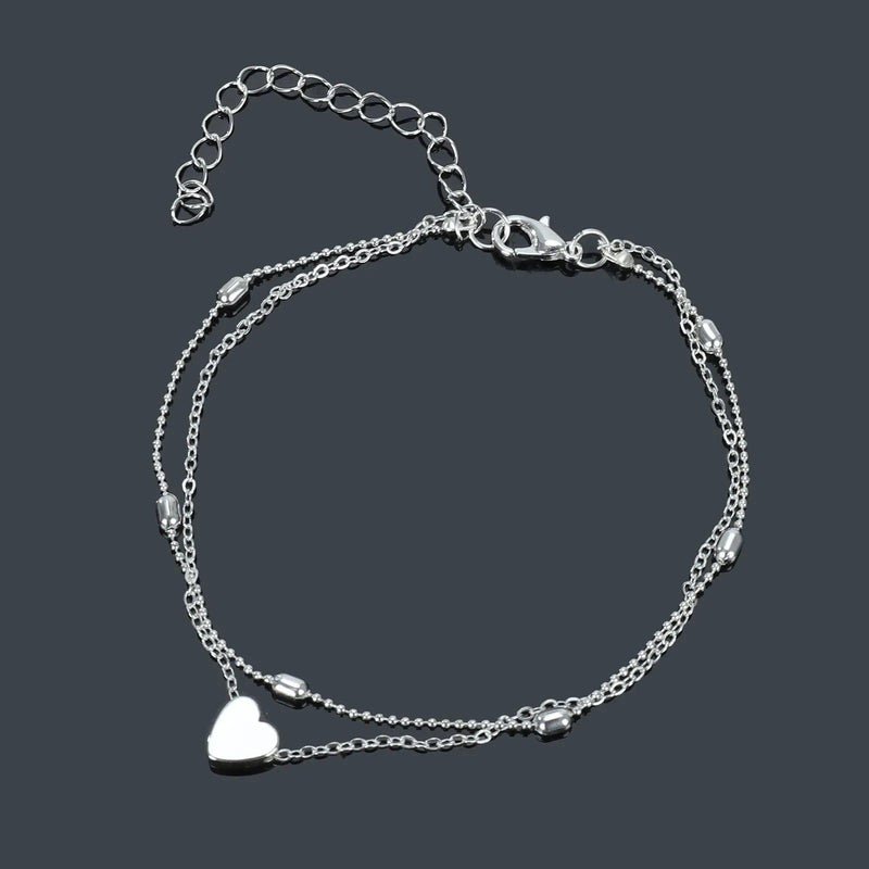 Fashion Exquisite Anklets Steel Bracelet Charm Stainless Heart Ankle Love Anklet Personalized Name Bracelets san valentin - CRAVO ROSE