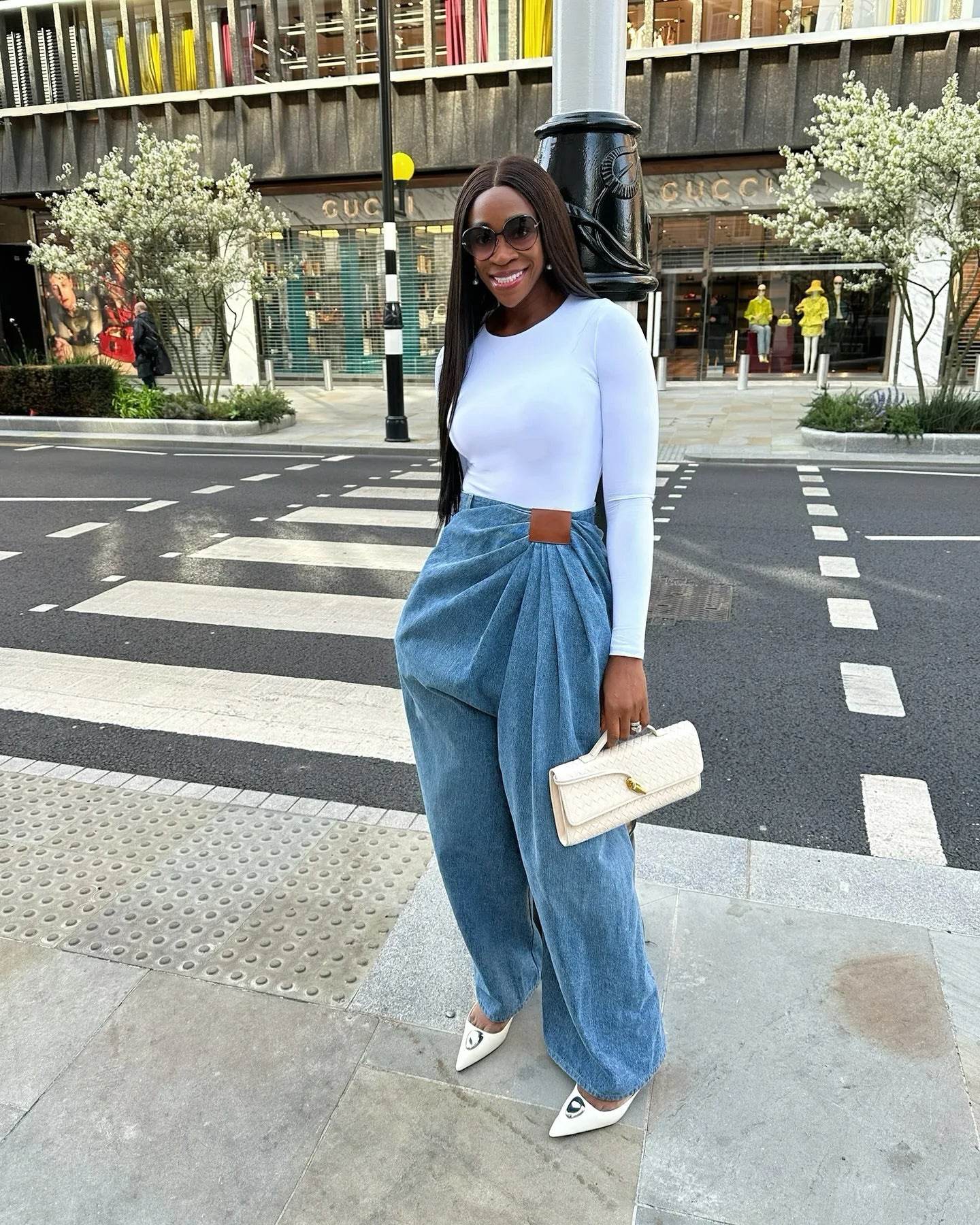 Women Wide Leg Pants Jeans Washed High Waist Folds Distressed Denims Spring 2026 Vintage Female Trousers Streetwear Floor Length