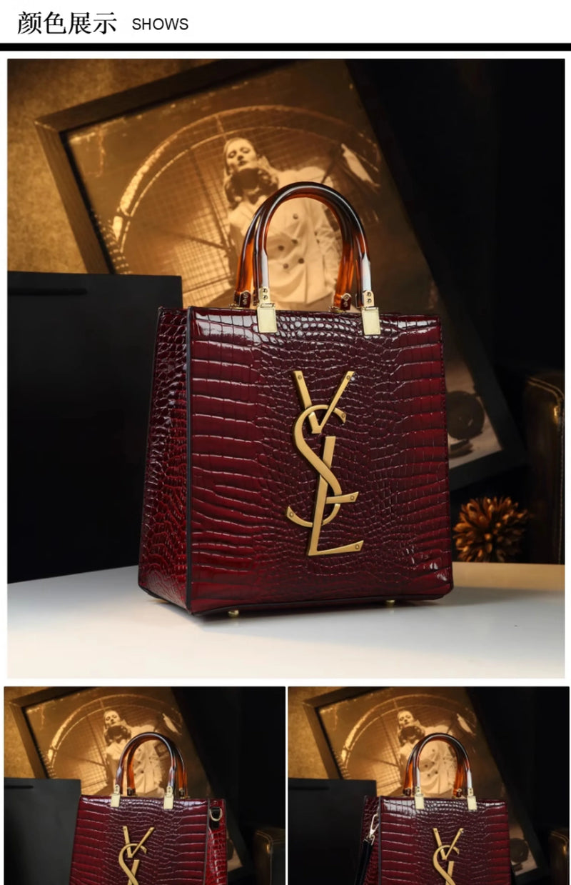 Genuine Leather Women Handbags Alligator Pattern Large Capacity Tote Bag Fashion Mother Bag 2025 New All-match Portable Bags