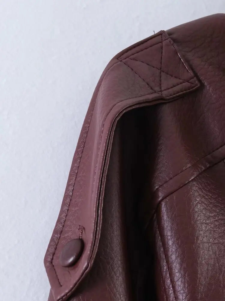 Fashionable High-Quality Zipper Three-Color Leather Jacket Women's Premium Style Small Fragrance Wind Summer Outerwear