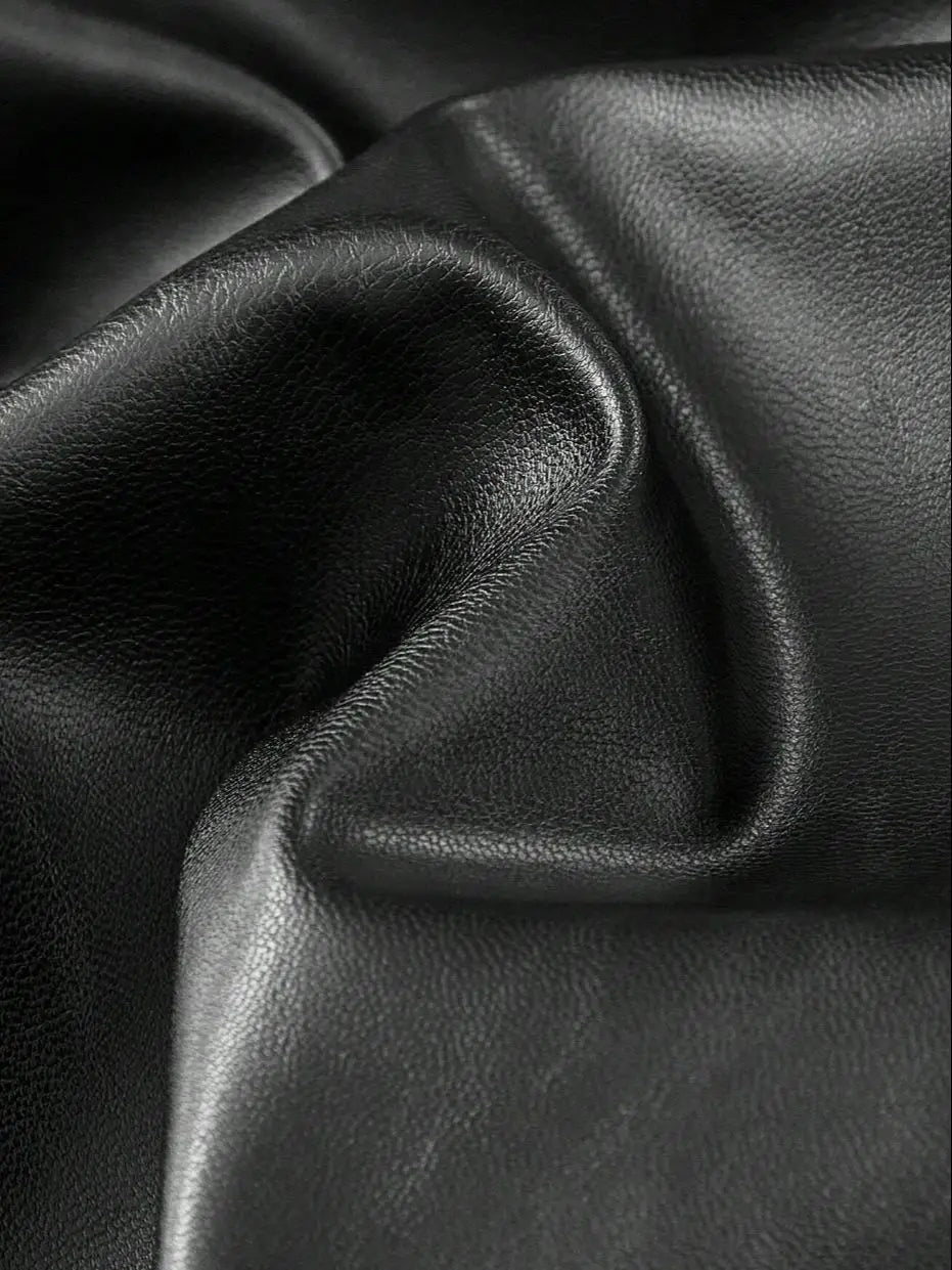 Womens casual elegant vacation solid color directional PU high-end synthetic leather European and American pants