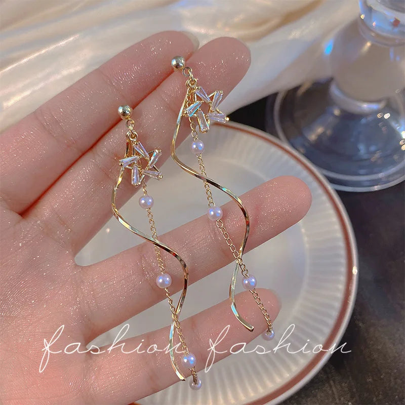 Vintage Red Heart Crystal Earrings For Women Cross Pendant Rhinestone Dangle Earring Jewelry Party Anniversary Gift Pendientes
