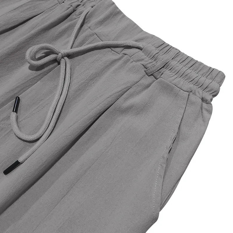 Men's Loose Casual Loose Straight Linen Naples Gurg Breathable Pants Men Clothing Trousers Traf Homme Pantalones Sweatpants