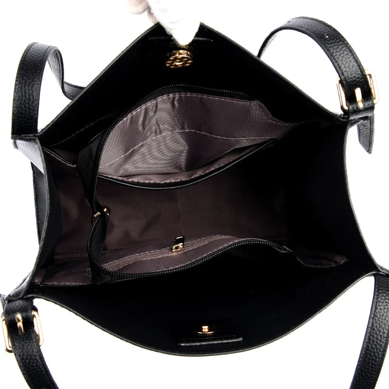 Bolsa de ombro feminina de couro de luxo, bolsa tiracolo fashion com axilas, bolsa carteiro para compras, bolsa grande de capacidade