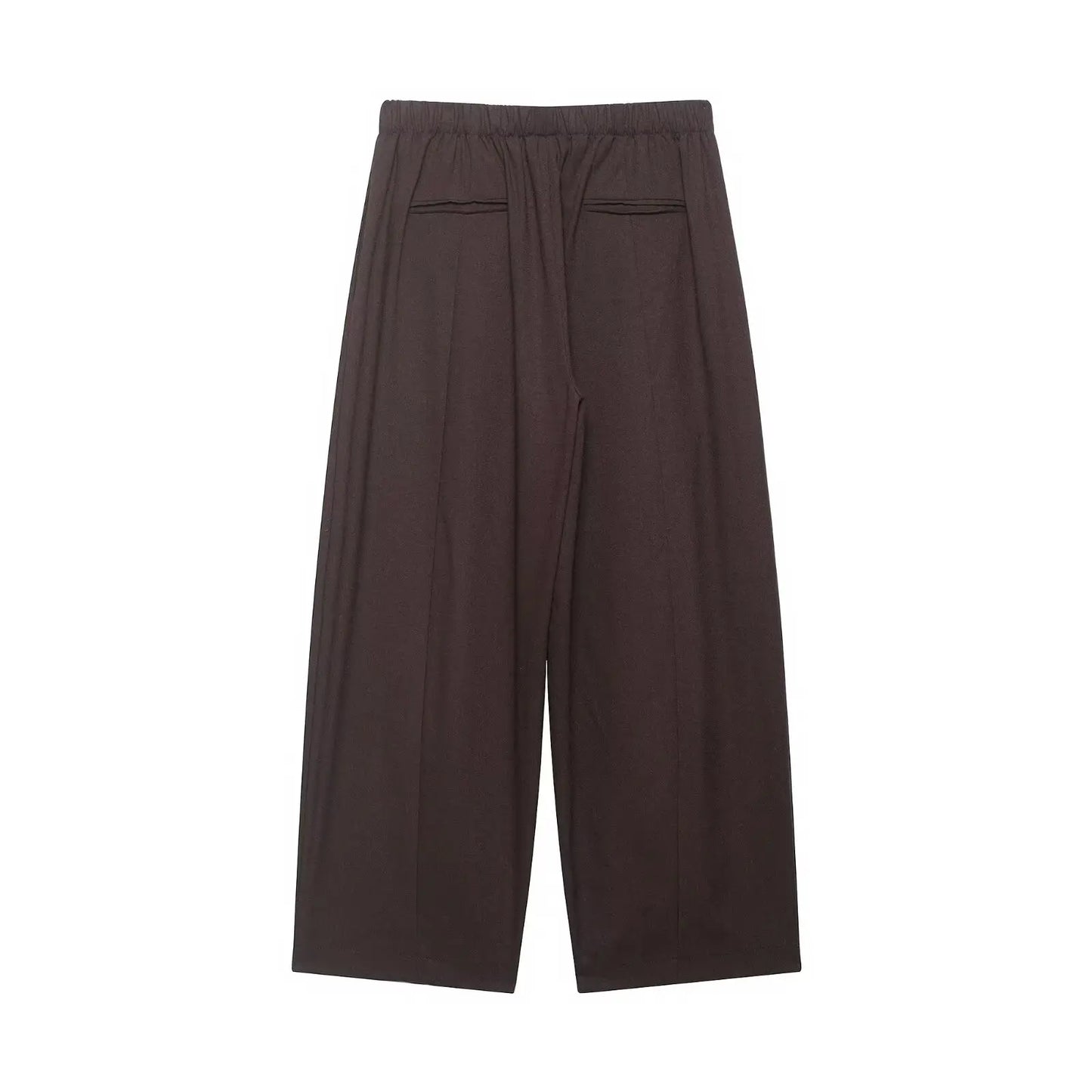 Women's Mid Waist Pants Set Spring 2 Piece Set Lapel Collar Shirt Pocket Elastic Waist Barrel Trousers Two Piece Female Outfits