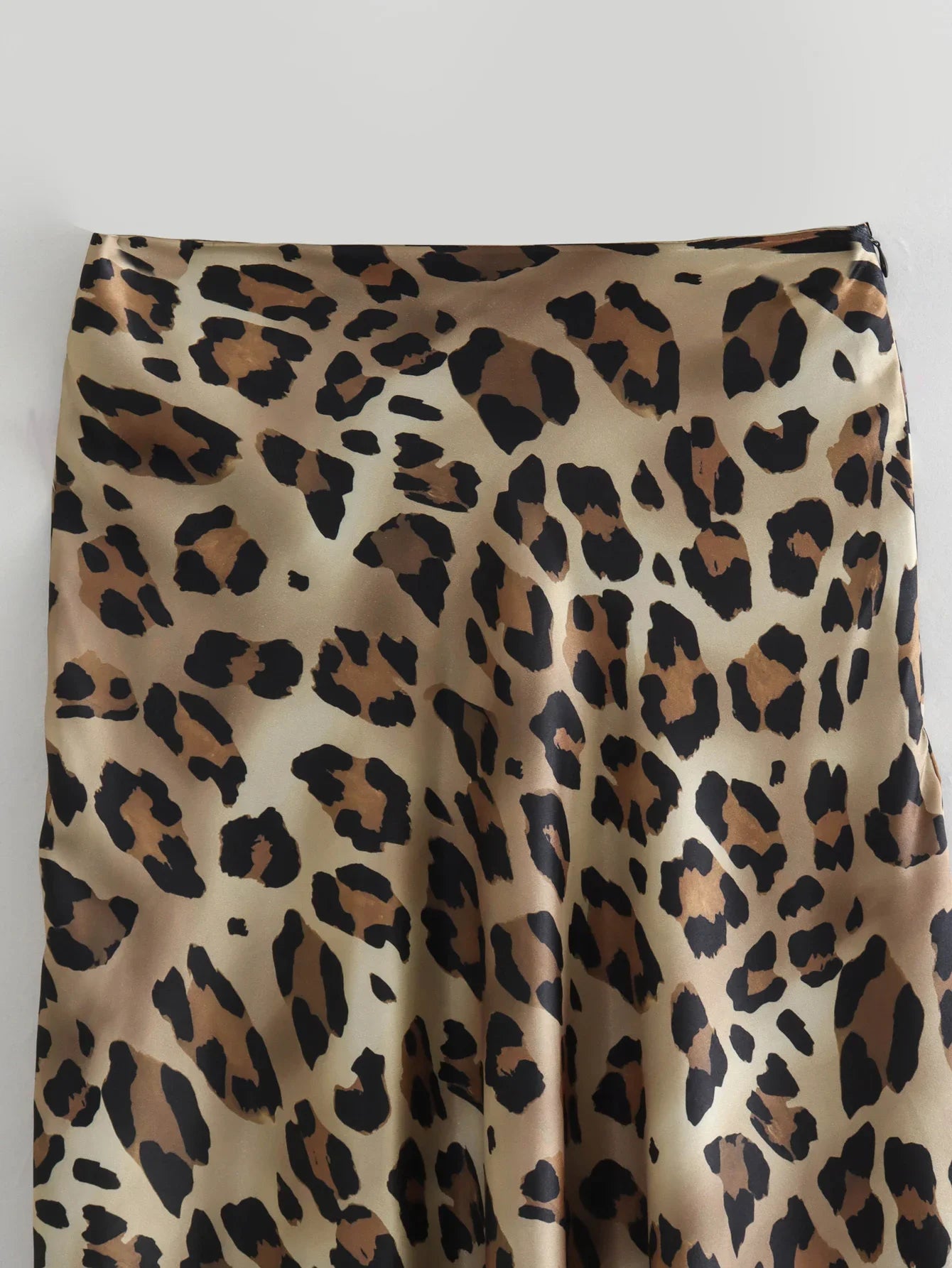 HXAO Leopard Print Women's Midi Skirt High Waist Stylish Long Skirts For Women Fall Vintage Satin Skirt Woman Elegant Skirts