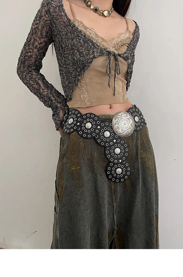 Adorno de cinto de vento com saias com acessórios exagerados  cinto largo feminino e moda retrô
