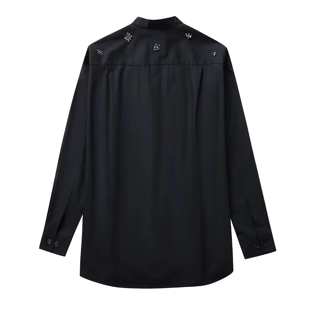 Blusas brancas elegantes da moda primavera 2025, blusas com lapela vazada, camisa slim feminina, casual, streetwear, blusa feminina para escritório