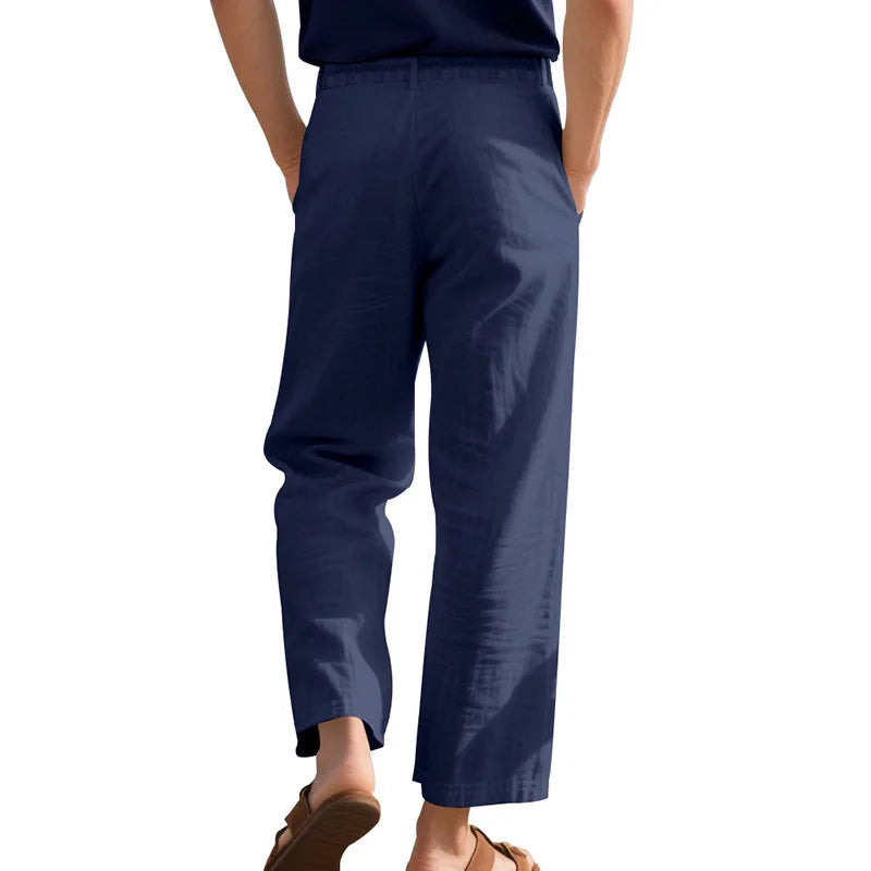 Men's Loose Casual Loose Straight Linen Naples Gurg Breathable Pants Men Clothing Trousers Traf Homme Pantalones Sweatpants