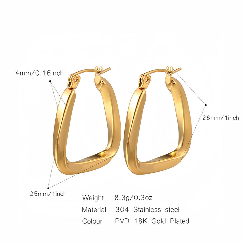Three Layer J-shaped Stainless Steel Earrings for Woman Simple Design Style Jewelry To Showcase Personality