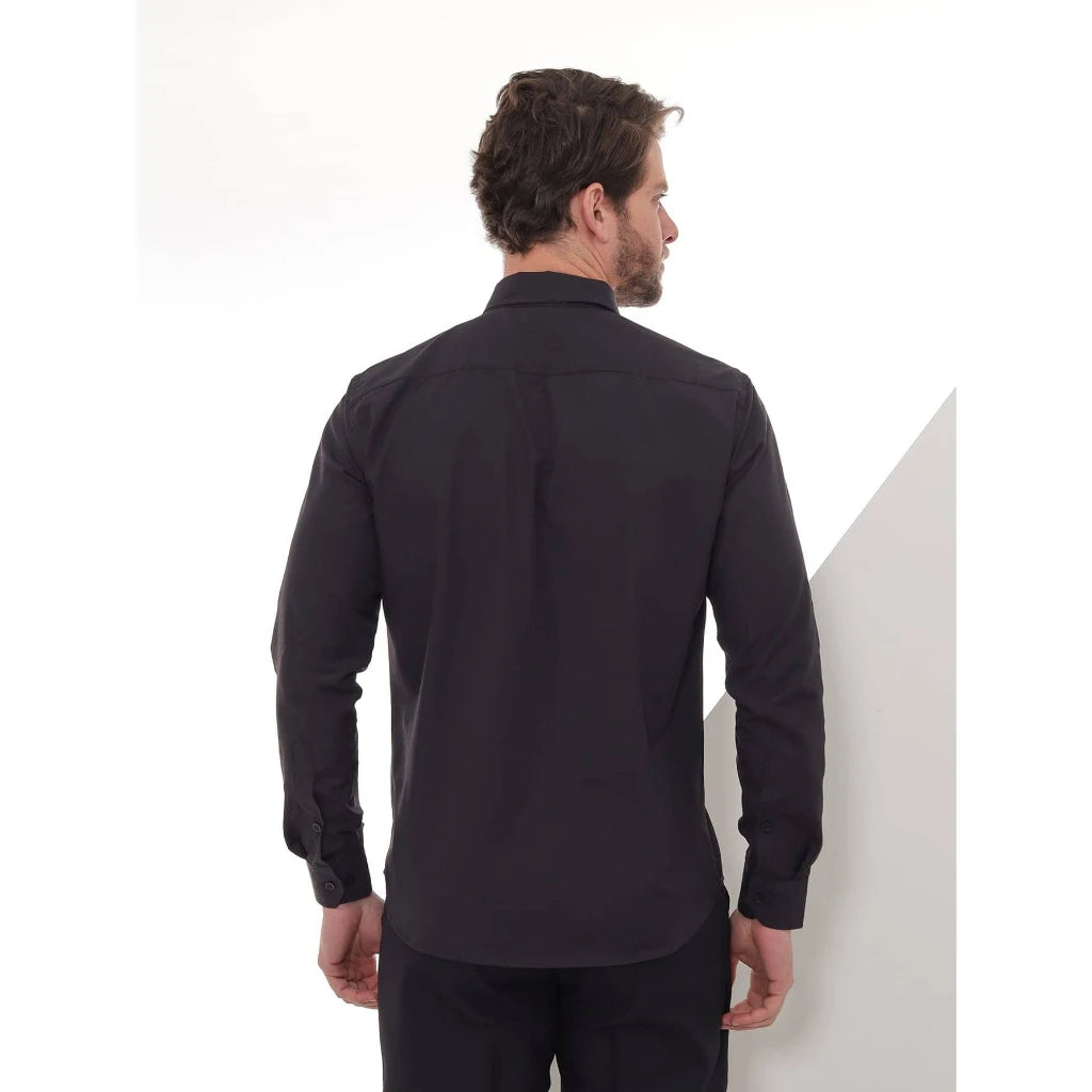 Men's KIT 2 Pieces-Black Slim Social Shirt and Slim Blue Social Shirt Baby