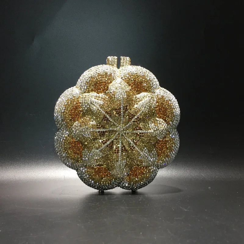 Rosa flor rosa/verde strass noite embreagens feminino floral amarelo cristal sacos de noite nupcial festa de casamento bolsa embreagem - CRAVO ROSE