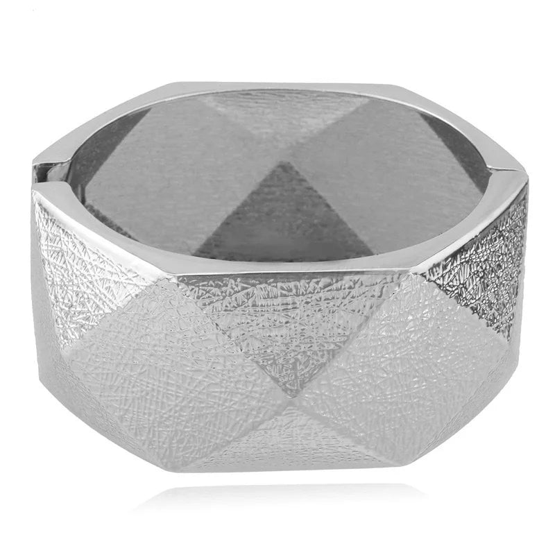 KMVEXO Exaggerated Punk Irregular Wide Cuff Bangle Vintage Geometric Metal Bracelets Bangles For Women Men Jewelry Accessories
