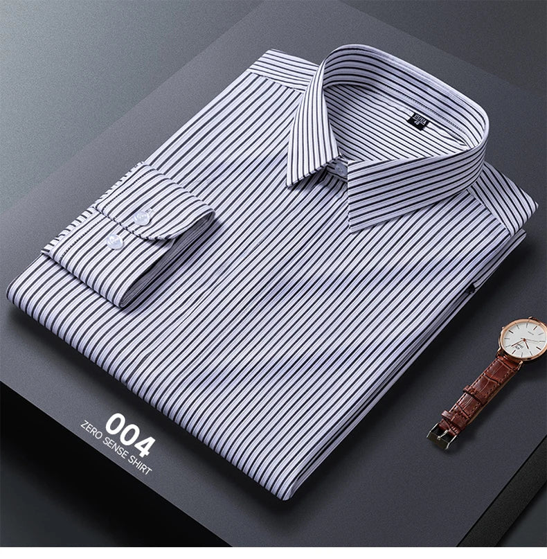 New Stretch Anti-Wrinkle Men's Shirt Modal Cotton Soft And Comfortable Business Social Tops Office Wear Easy Care Classic Style