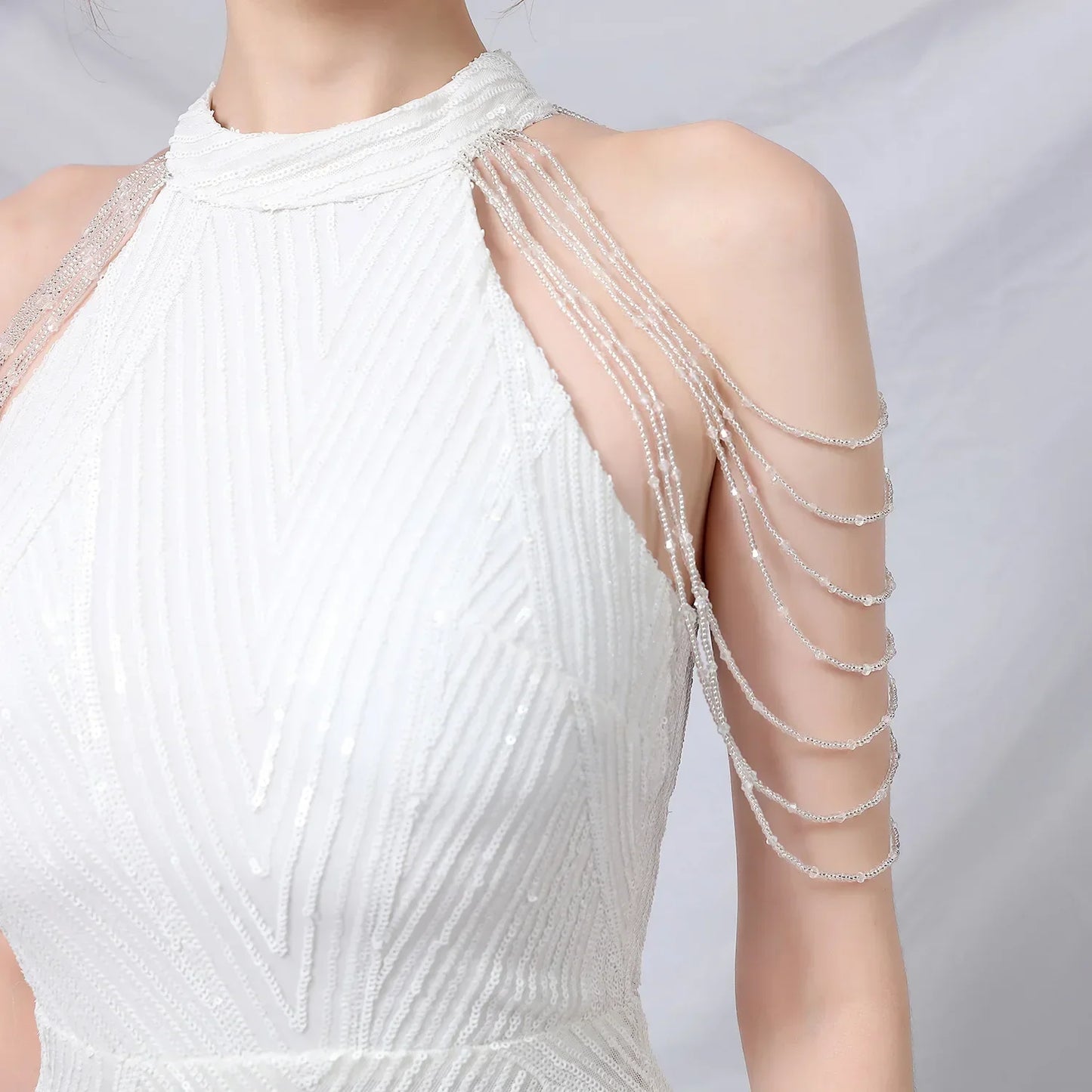 Xmas Sequin Maxi Dress Halter Neck Stripe Mermaid Long Lady Coctail Prom Dress Party Evening Dancing Performance Shimmering Wear