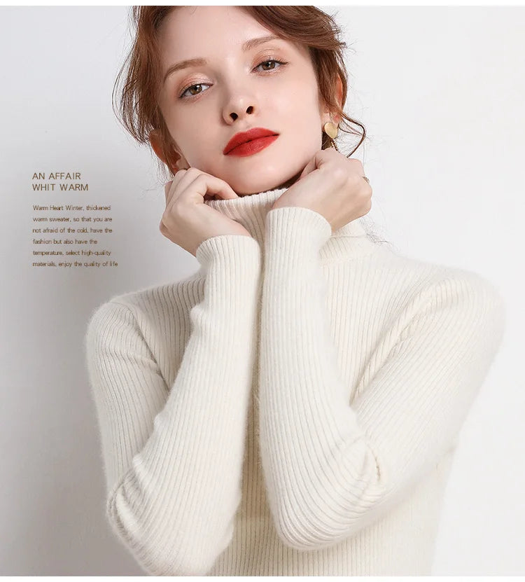 Heliar Women Fall Turtleneck Sweater Knitted Soft Pullovers Cashmere Jumpers Basic Soft Sweaters For Women 2026 Autumn Winter
