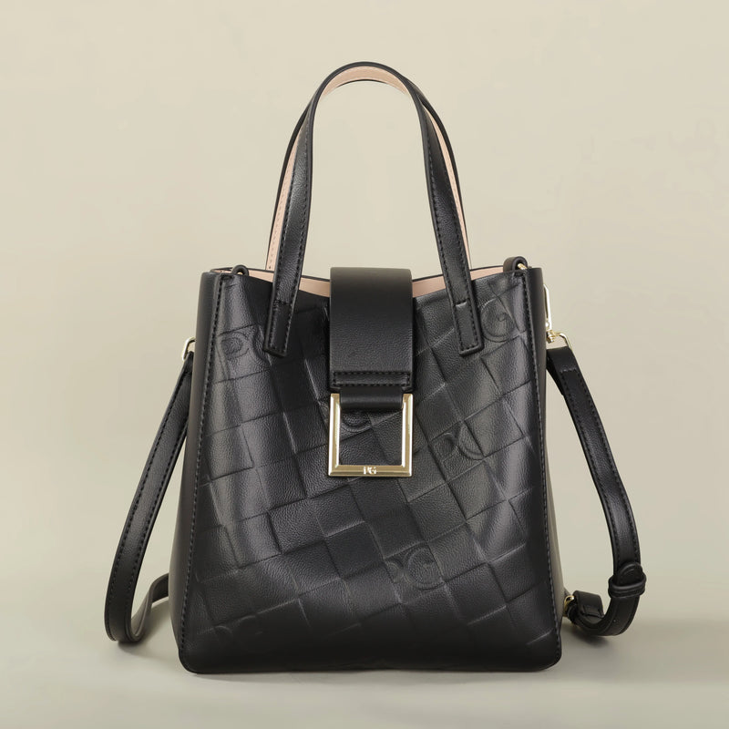 PG Bolsa Feminina Tote Nova Bolsa de Compras de Presente em Aço com Relevo e Pão de Mão