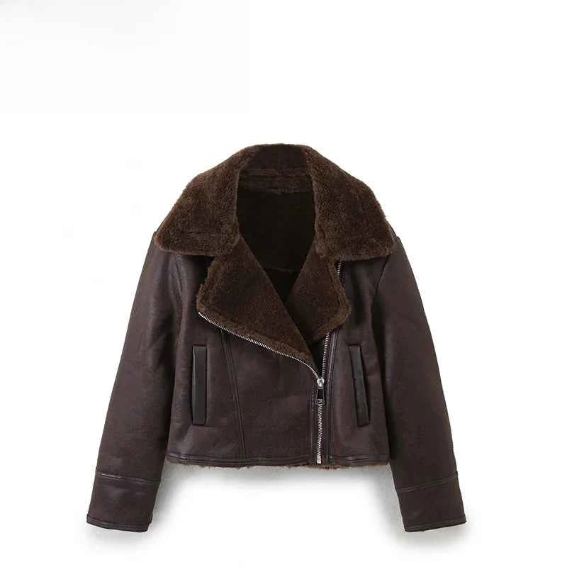 JNLEAOG Fashionable Double-Sided Short Jacket Women's Autumn New Style Windproof Polyester Standard Fit Long Sleeve Zipper