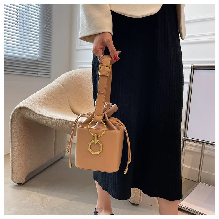 Vintage PU Leather Mini Crossbody Bag Women Autumn Fashion Commuter Handbags 2024 New Solid Color Lady Square Pack