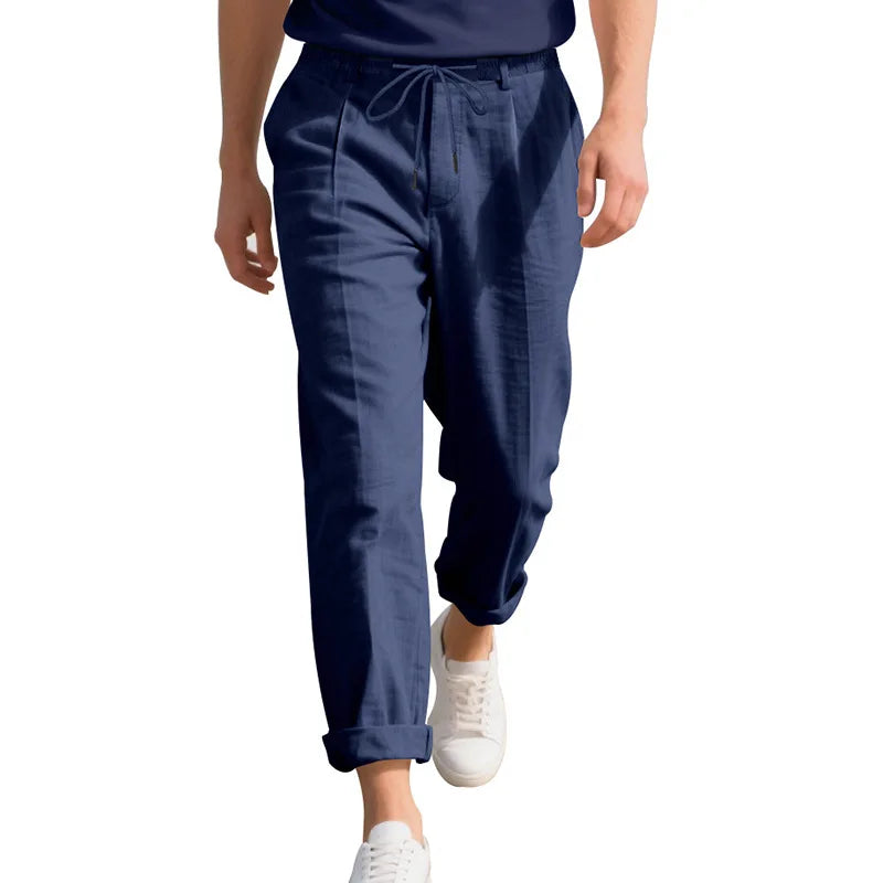Men's Loose Casual Loose Straight Linen Naples Gurg Breathable Pants Men Clothing Trousers Traf Homme Pantalones Sweatpants